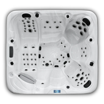 E-152S 5 Osobowość Luxury Freestanding Hot Tub Na podwórku Biały Marmur Czysty Biały Północ Ocean Błękitny